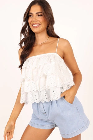 Aiden Lace Top - White