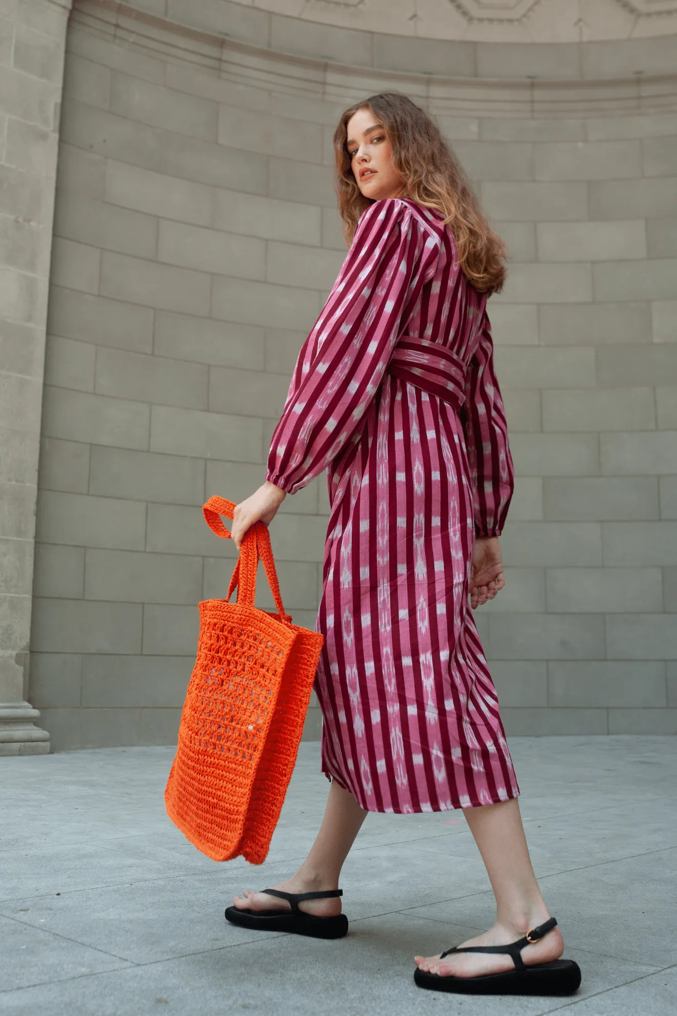 Atira Ikat Dress Cherry
