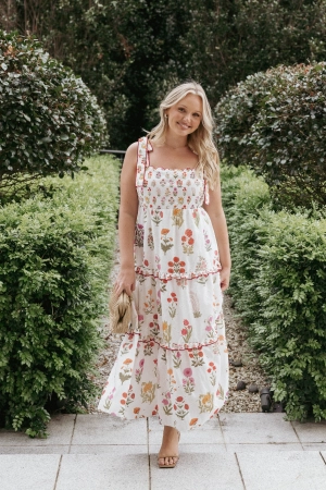 Aurelia Maxi Dress - White Floral