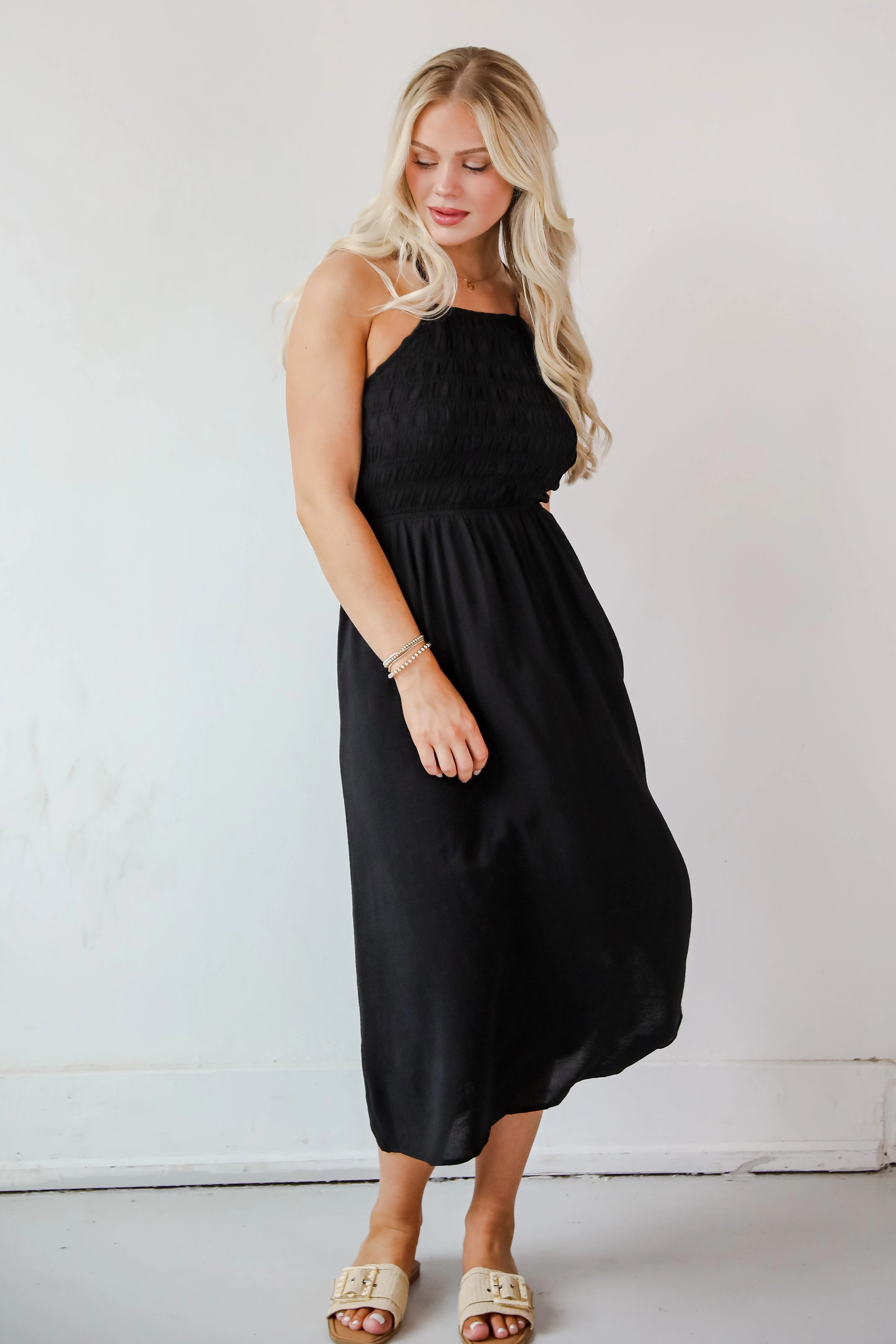 Before You Know It Smocked Midi Dress - DU DEAL