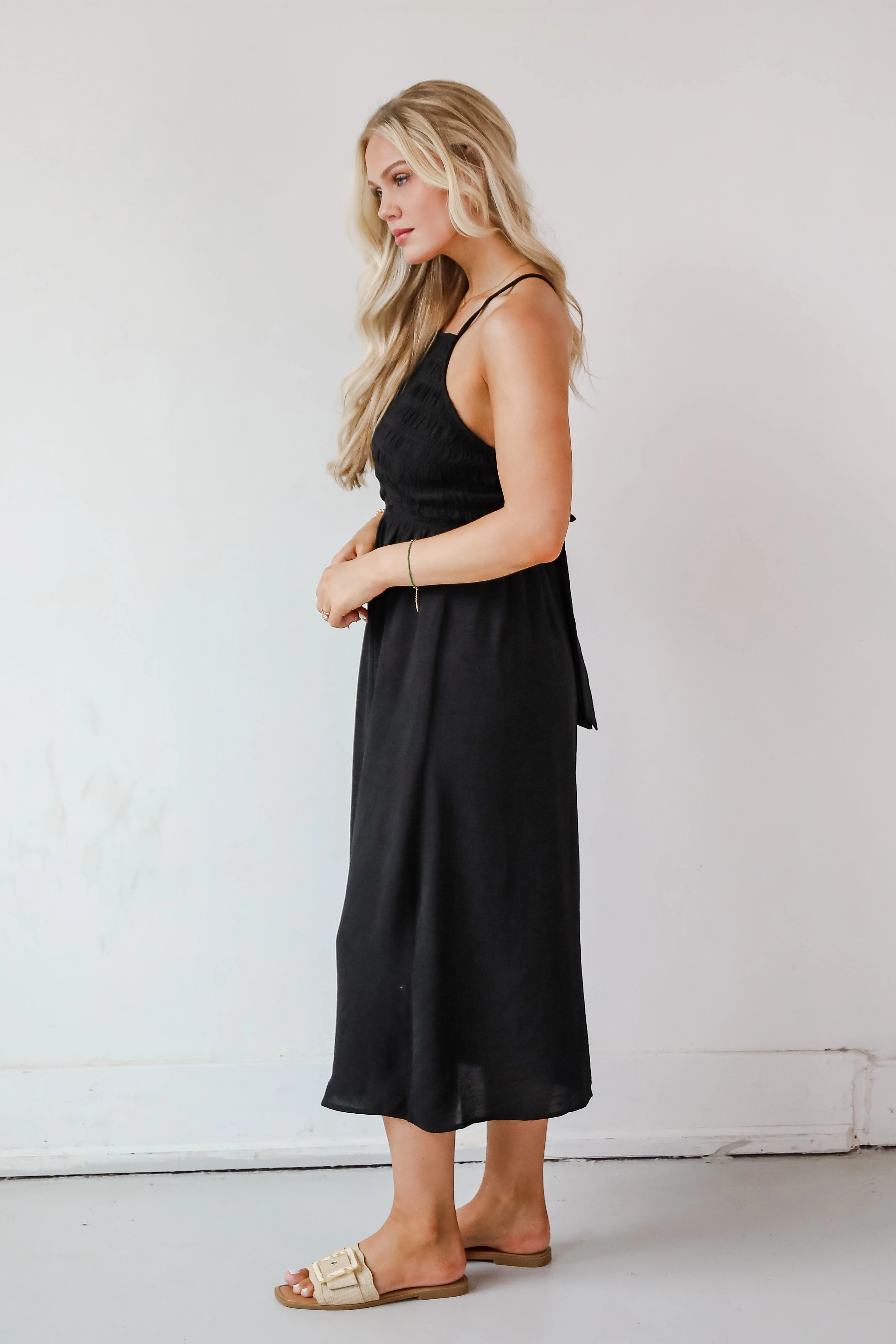Before You Know It Smocked Midi Dress - DU DEAL
