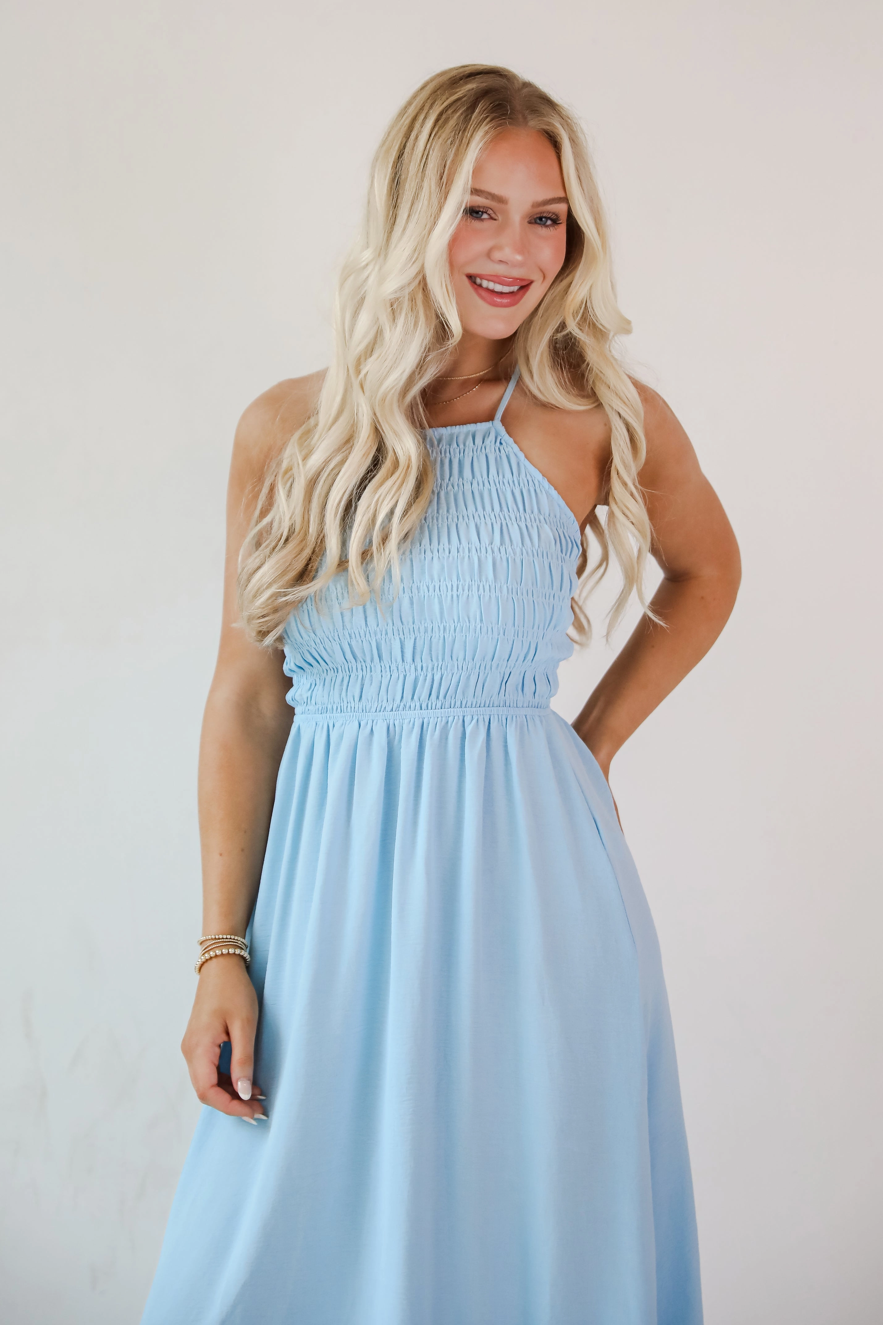 Before You Know It Smocked Midi Dress - DU DEAL