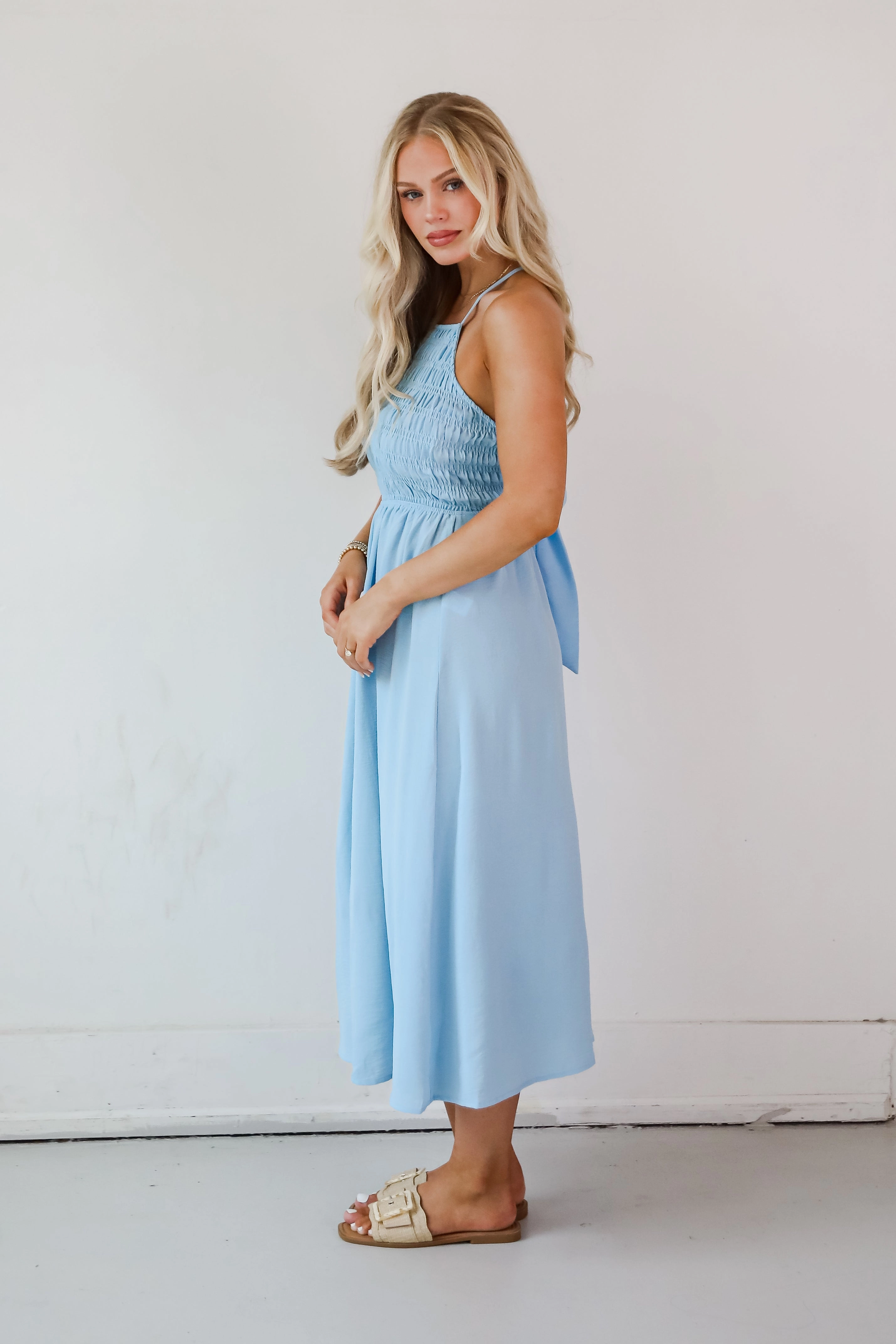 Before You Know It Smocked Midi Dress - DU DEAL