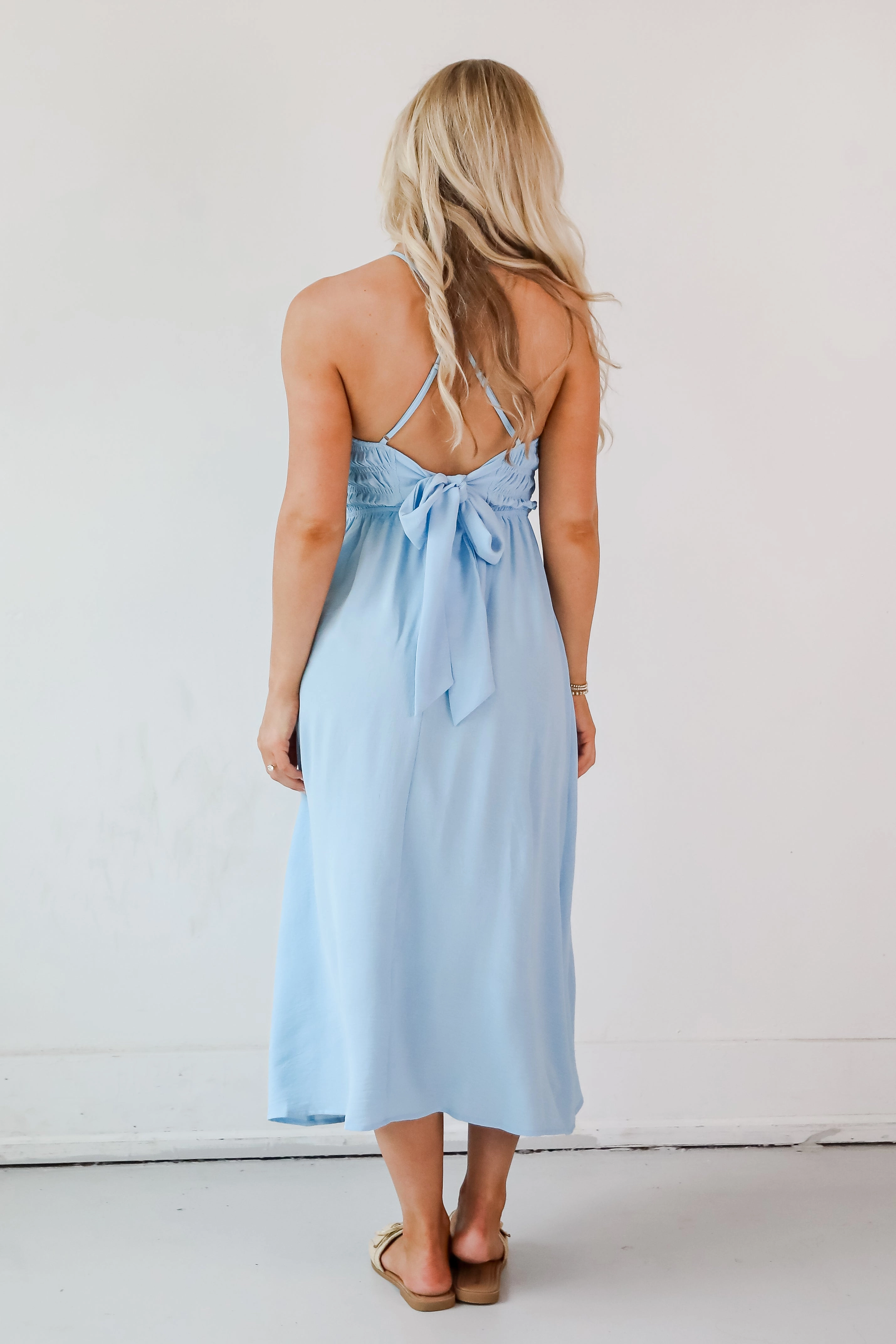 Before You Know It Smocked Midi Dress - DU DEAL