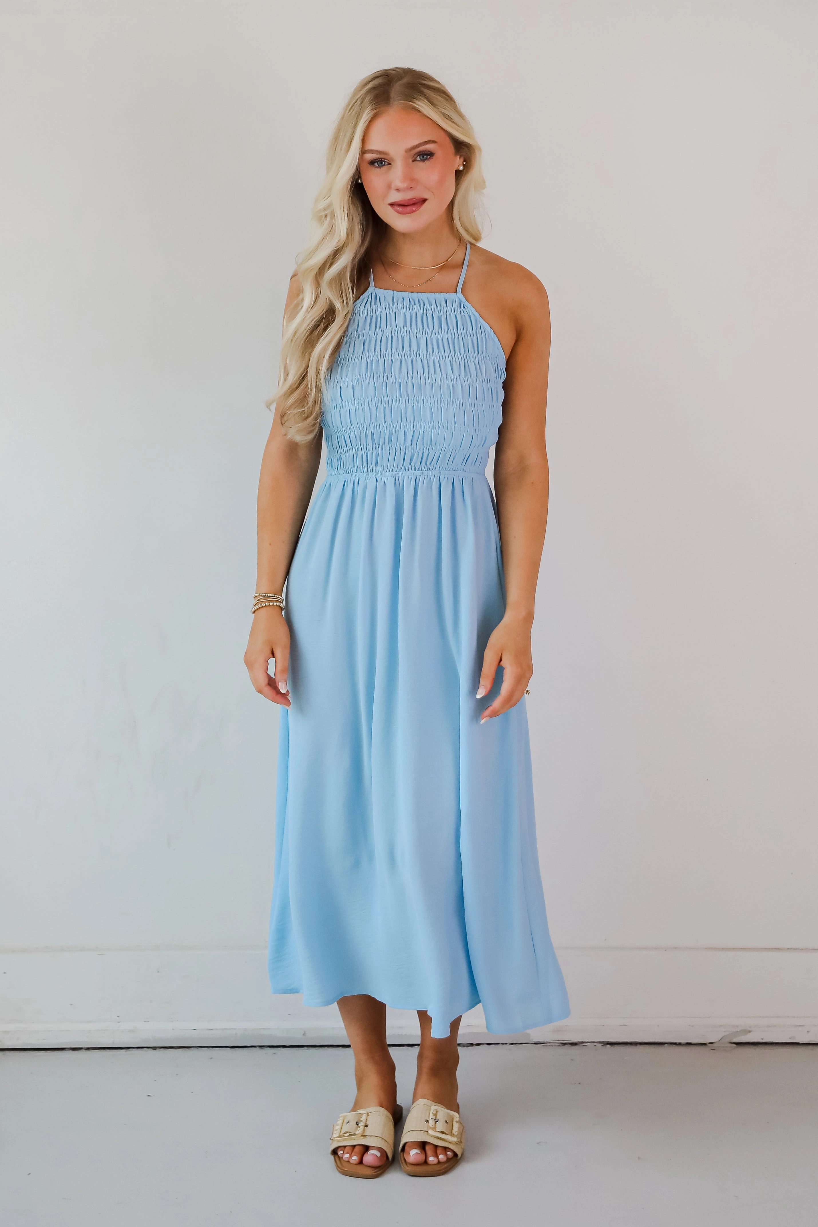 Before You Know It Smocked Midi Dress - DU DEAL