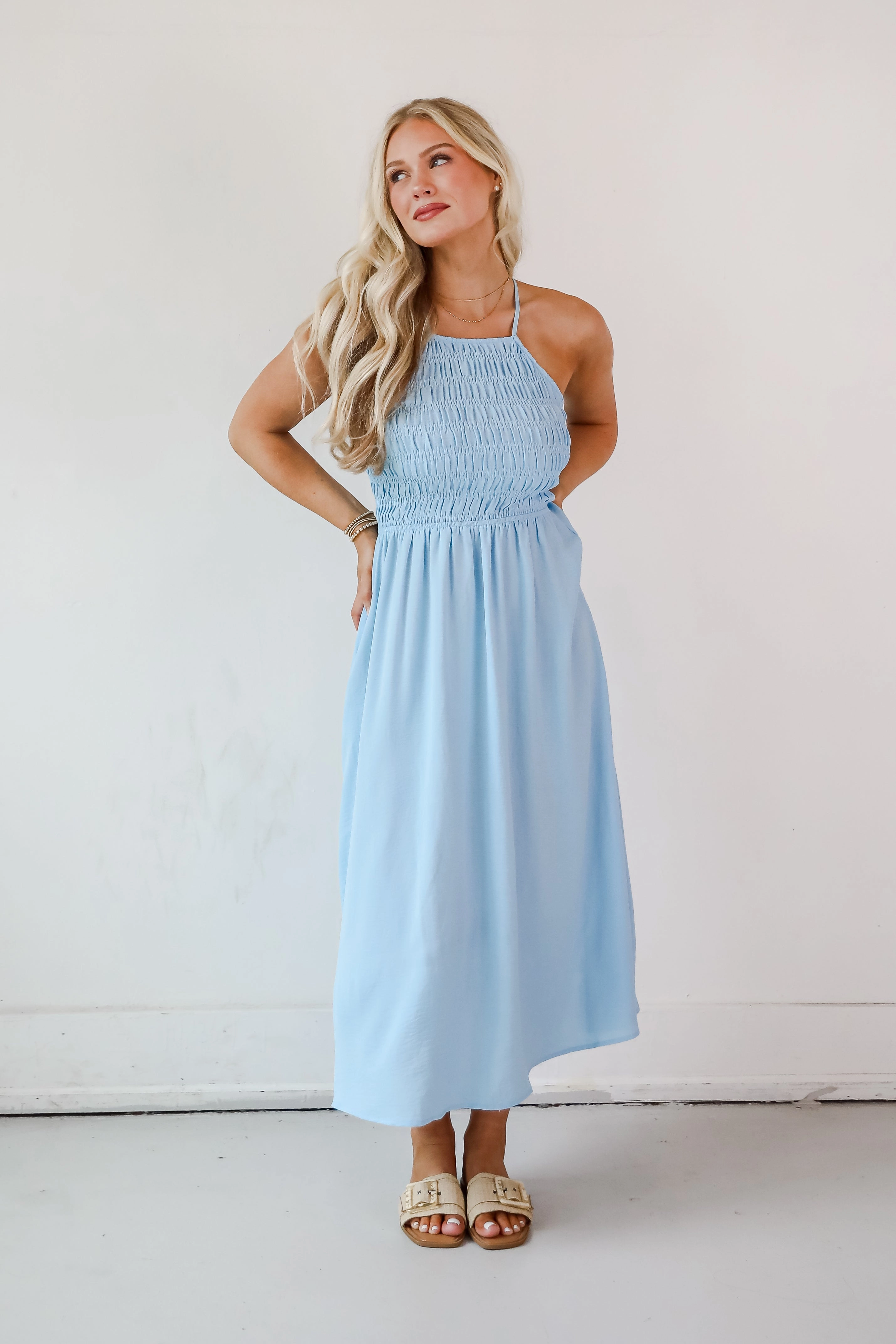 Before You Know It Smocked Midi Dress - DU DEAL