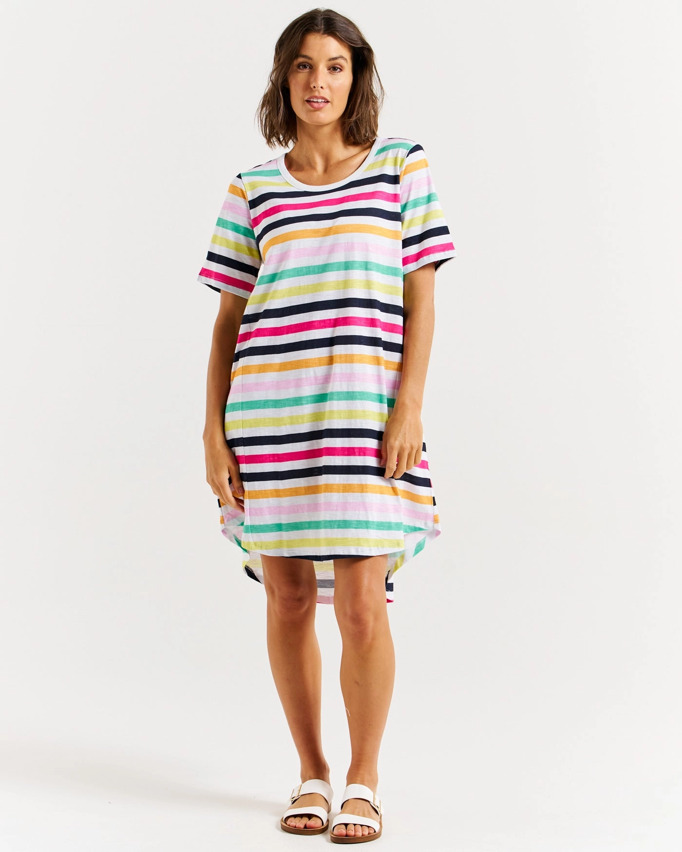 Betty Basics Nyree Dress Rainbow Stripe