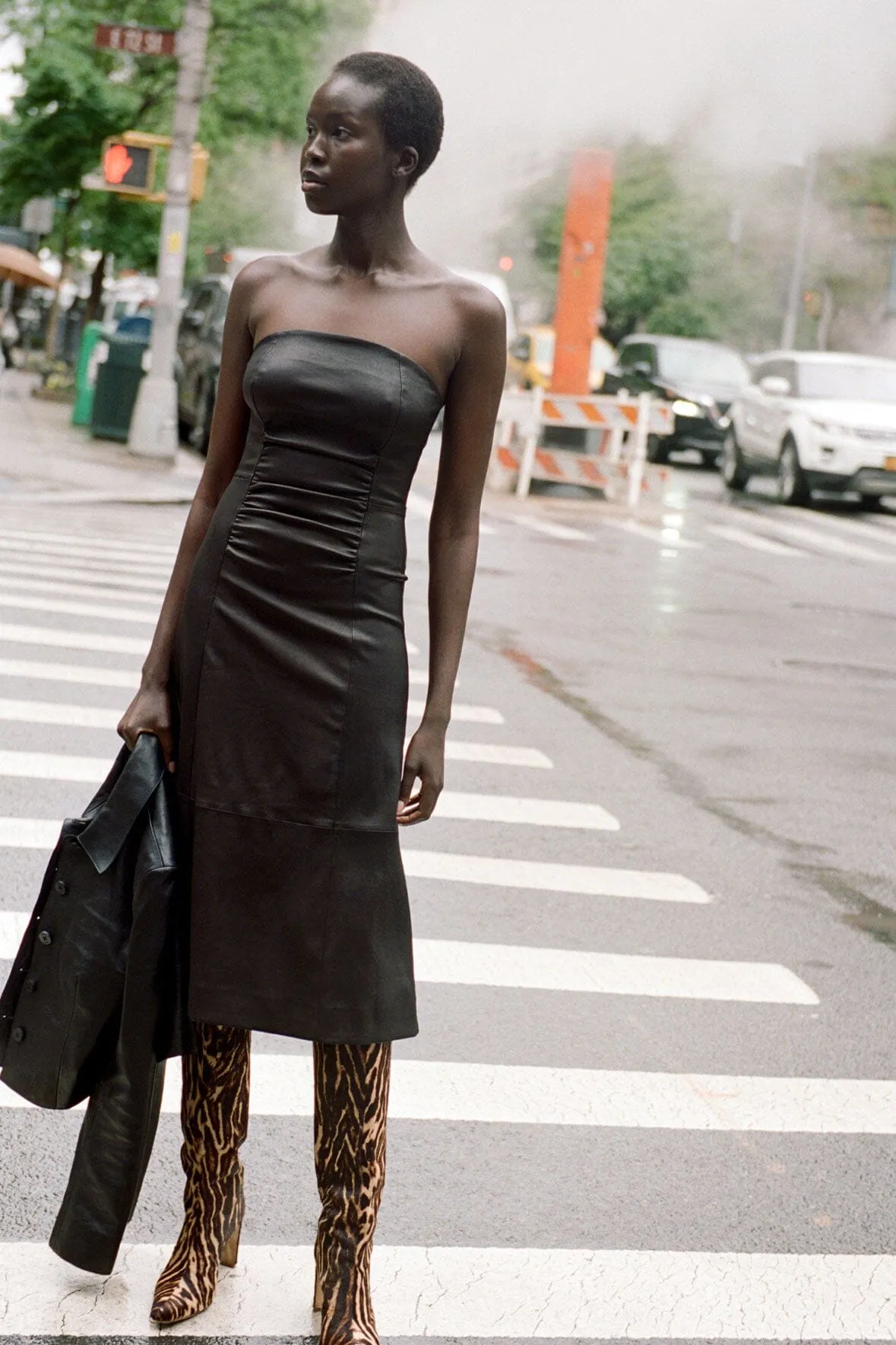 BOWERY LEATHER DRESS | TIRAMISU