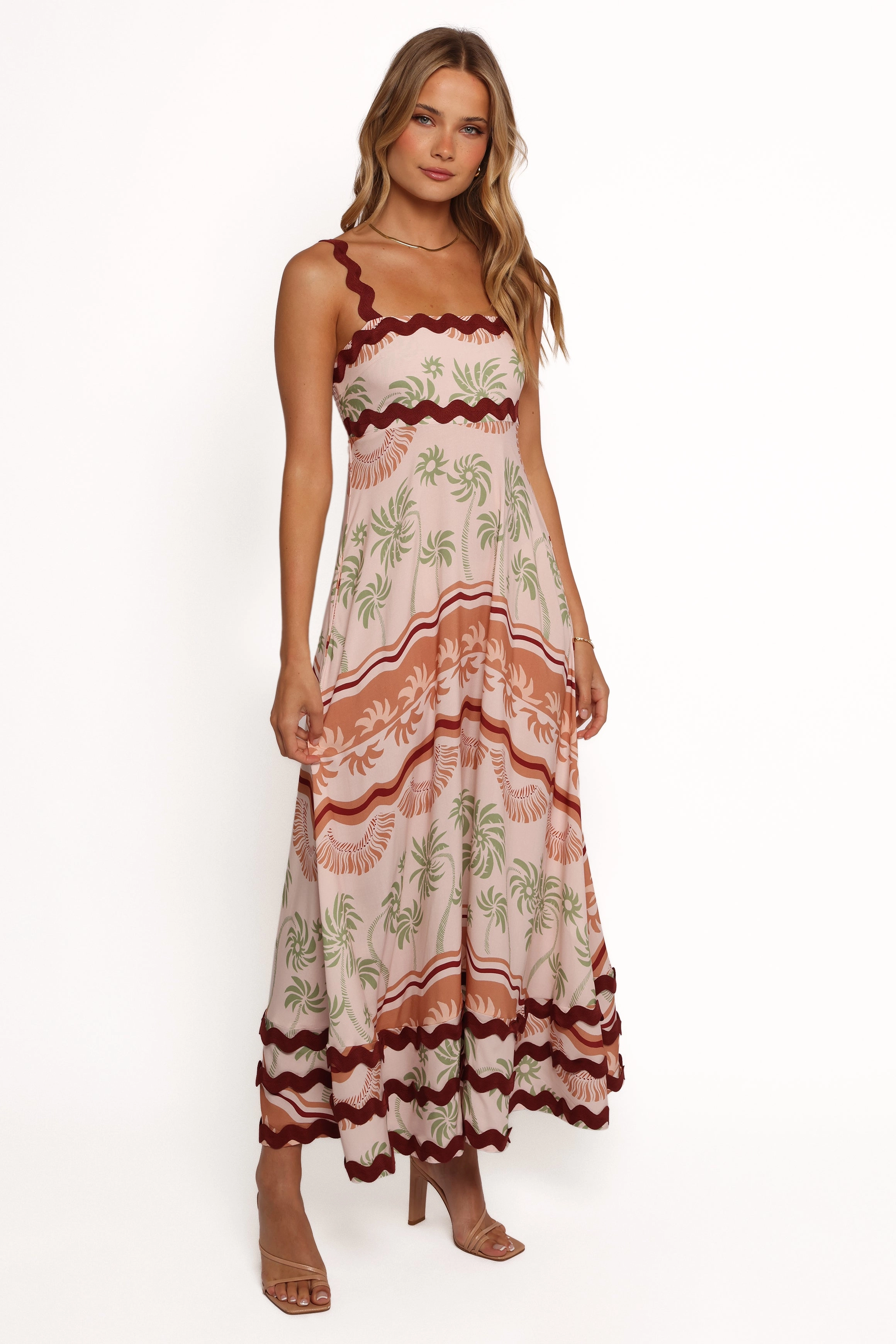 Briella Maxi Dress - Palm Tree Print