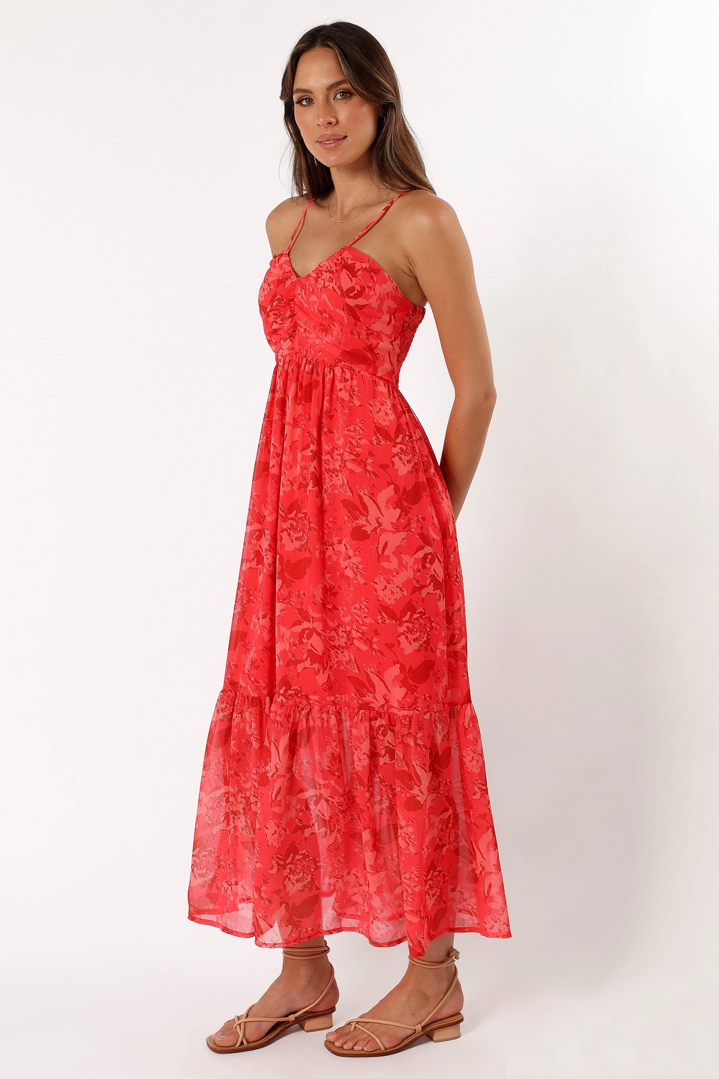 Destiny Midi Dress - Red