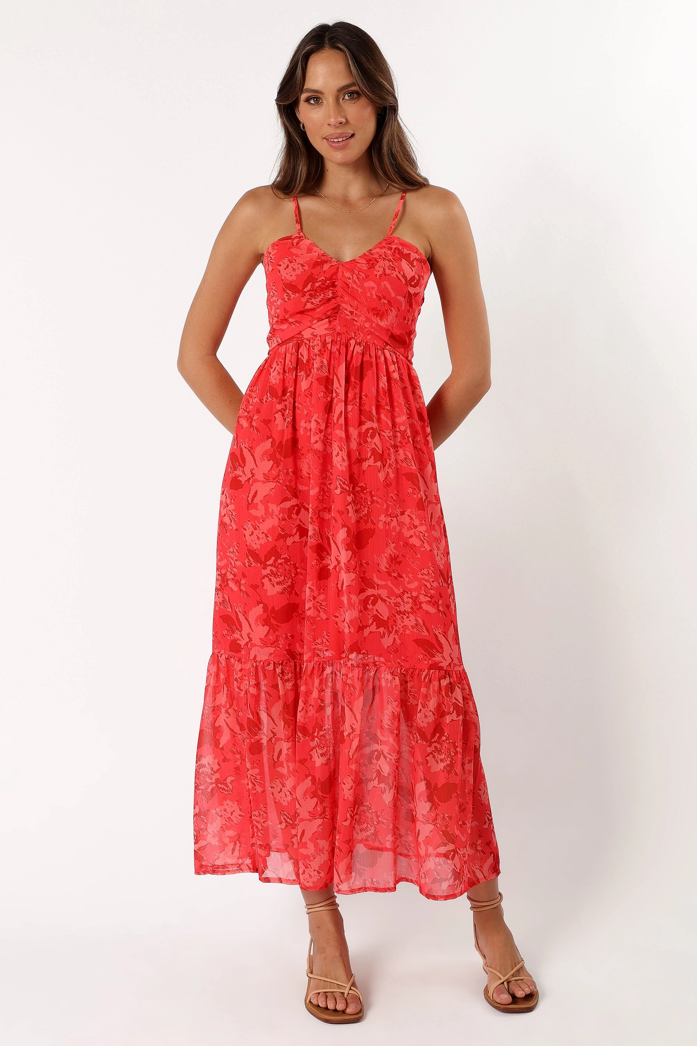Destiny Midi Dress - Red