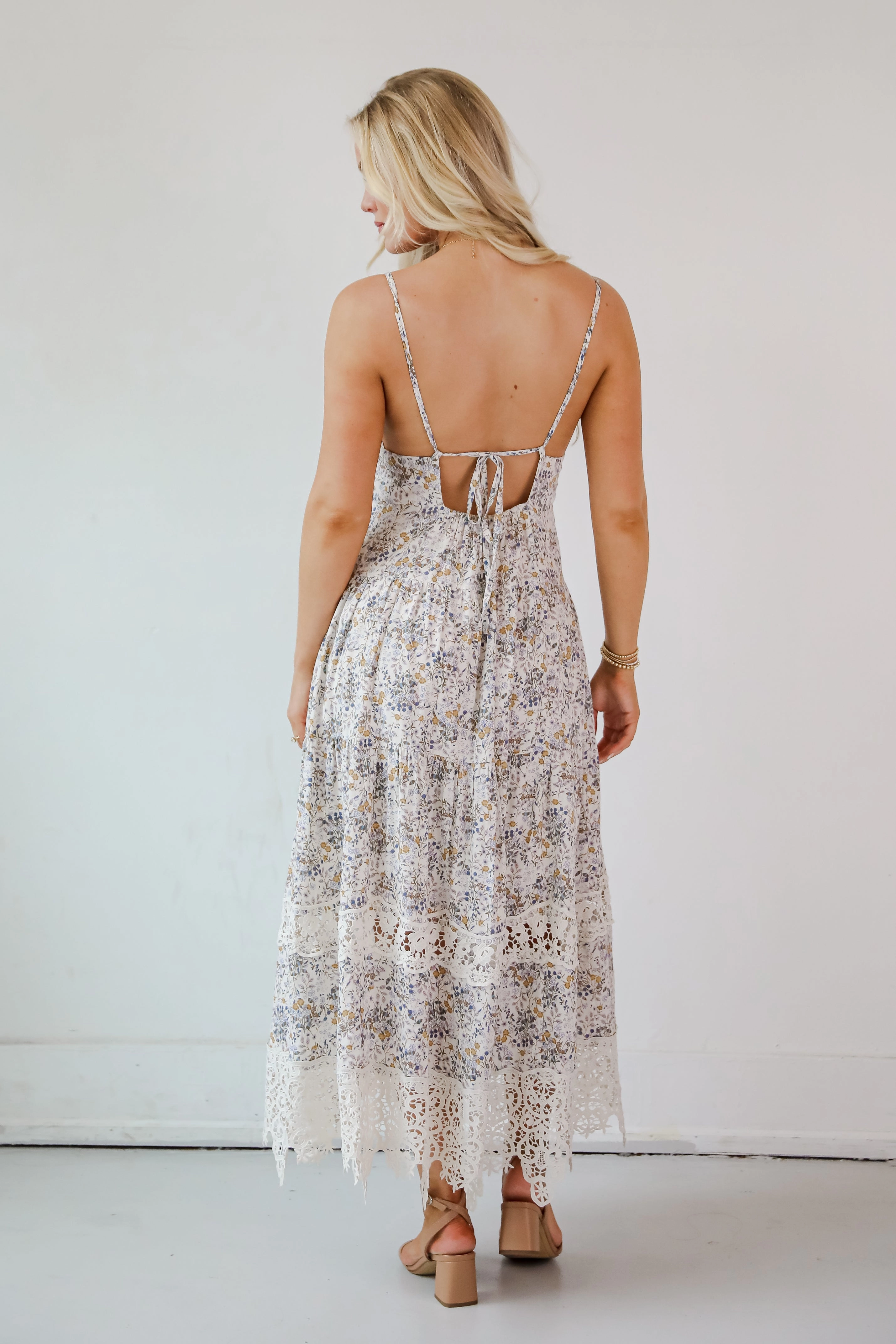 Feel The Sunshine Ivory Floral Maxi Dress