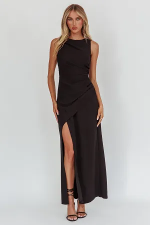Firelights Lace-Up Back Maxi Dress Black