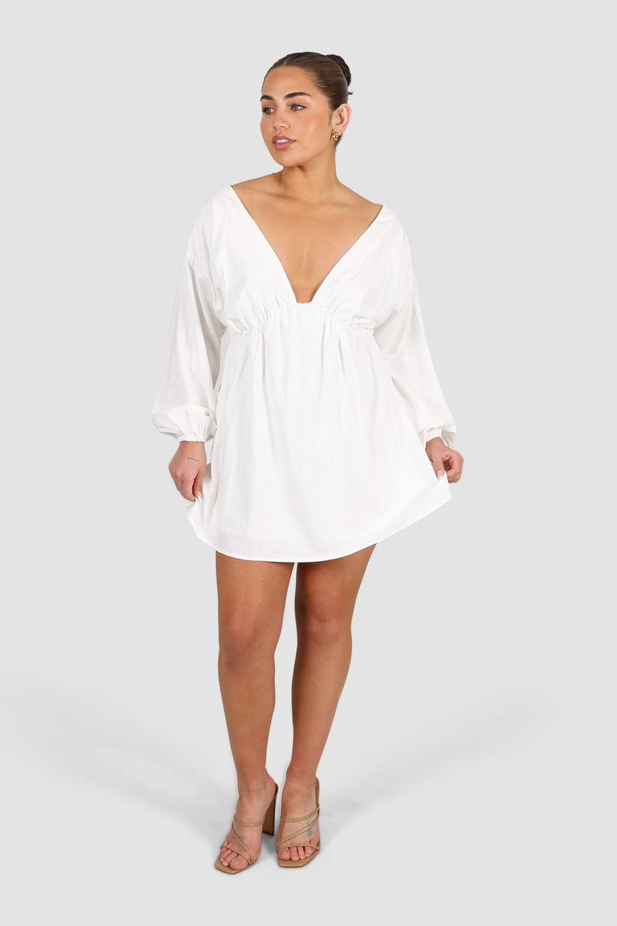 FREYA LINEN DRESS WHITE