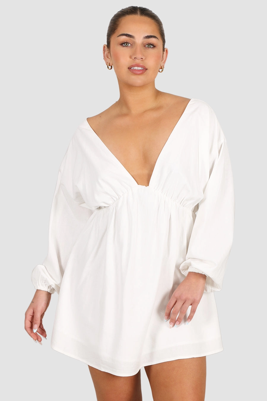FREYA LINEN DRESS WHITE