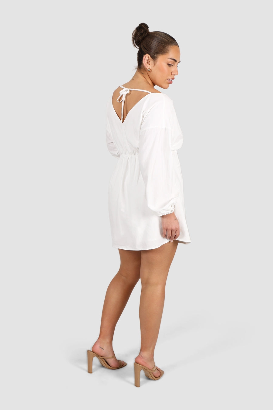 FREYA LINEN DRESS WHITE