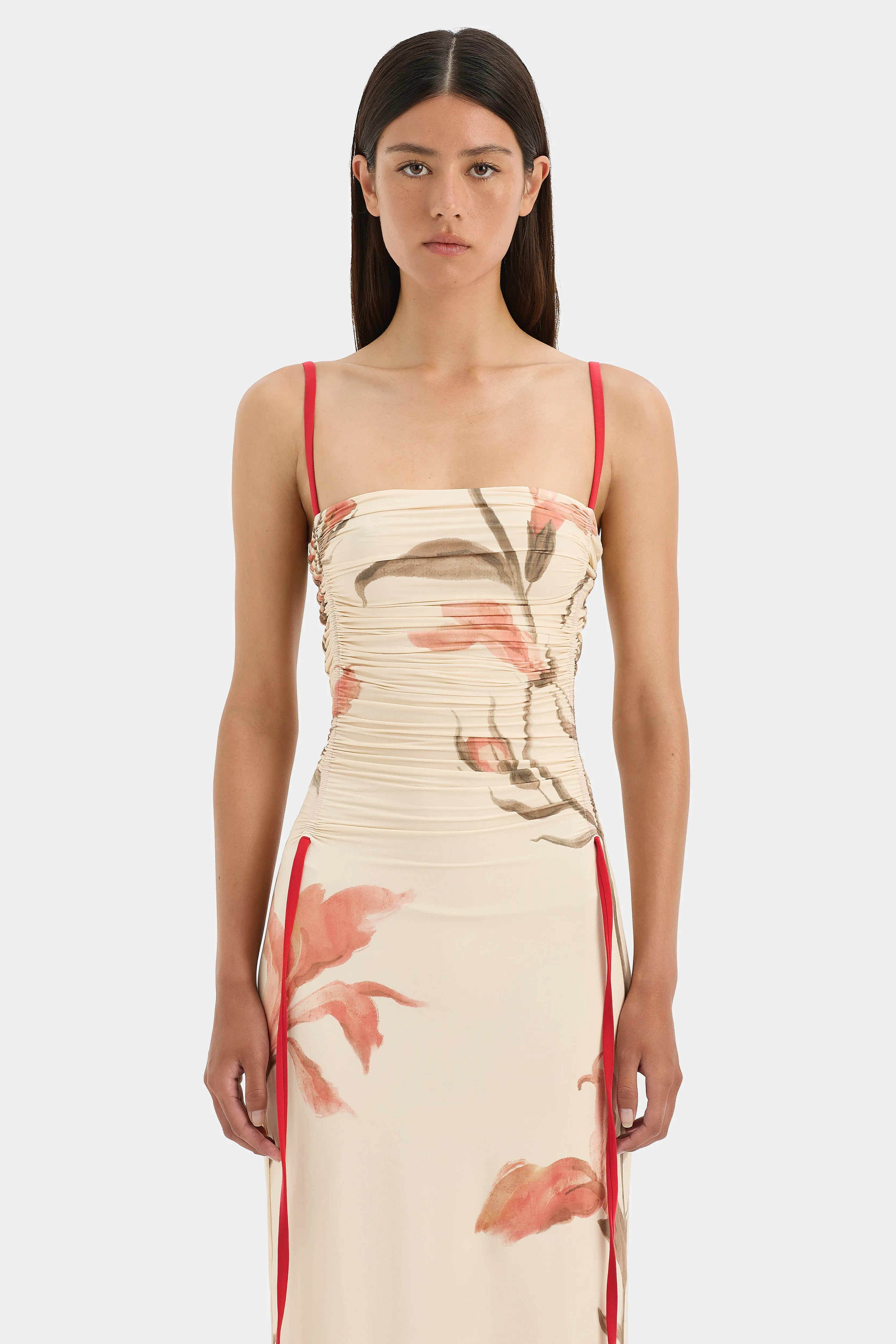 Hana Ruched Midi Dress