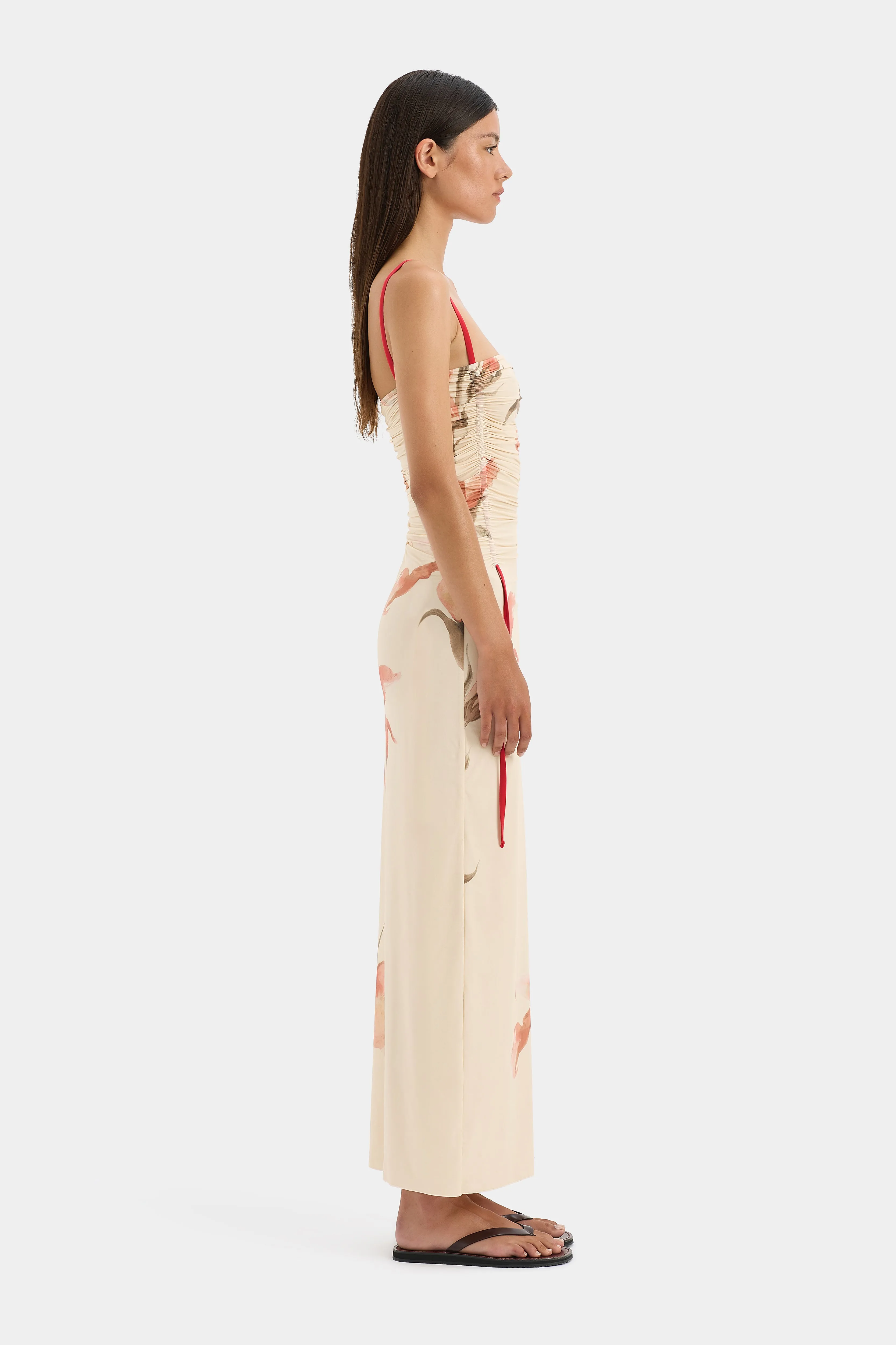 Hana Ruched Midi Dress