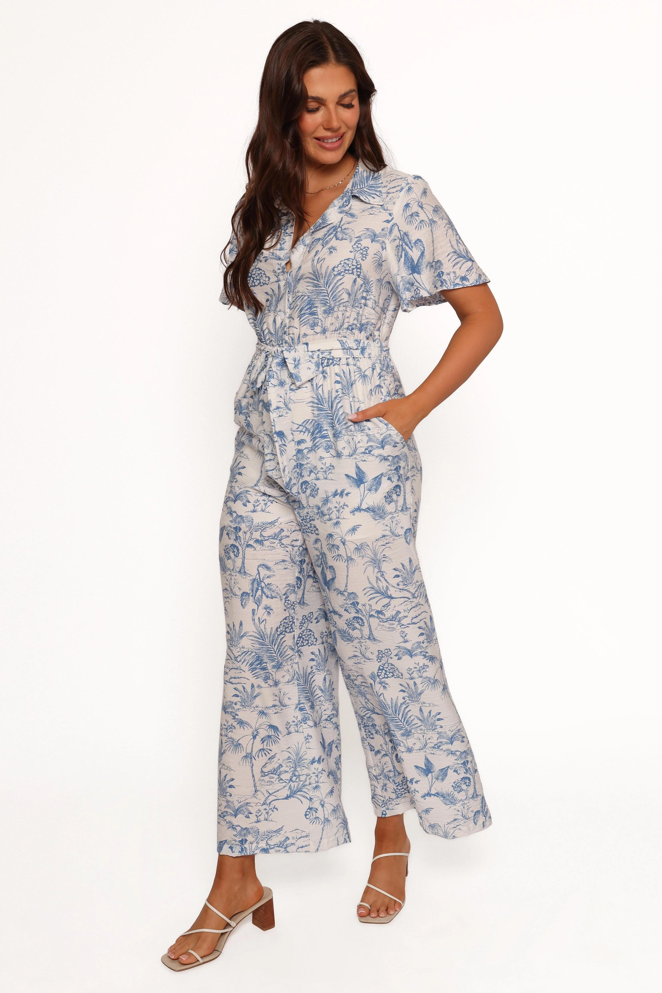 Lara Jumpsuit - Blue White