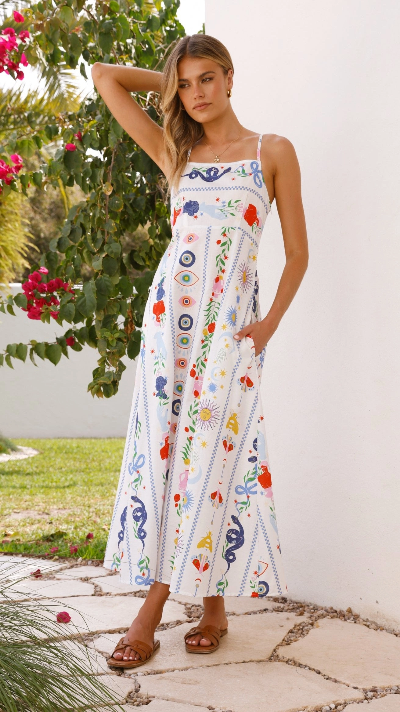 Mgra Maxi Dress - Blue Print