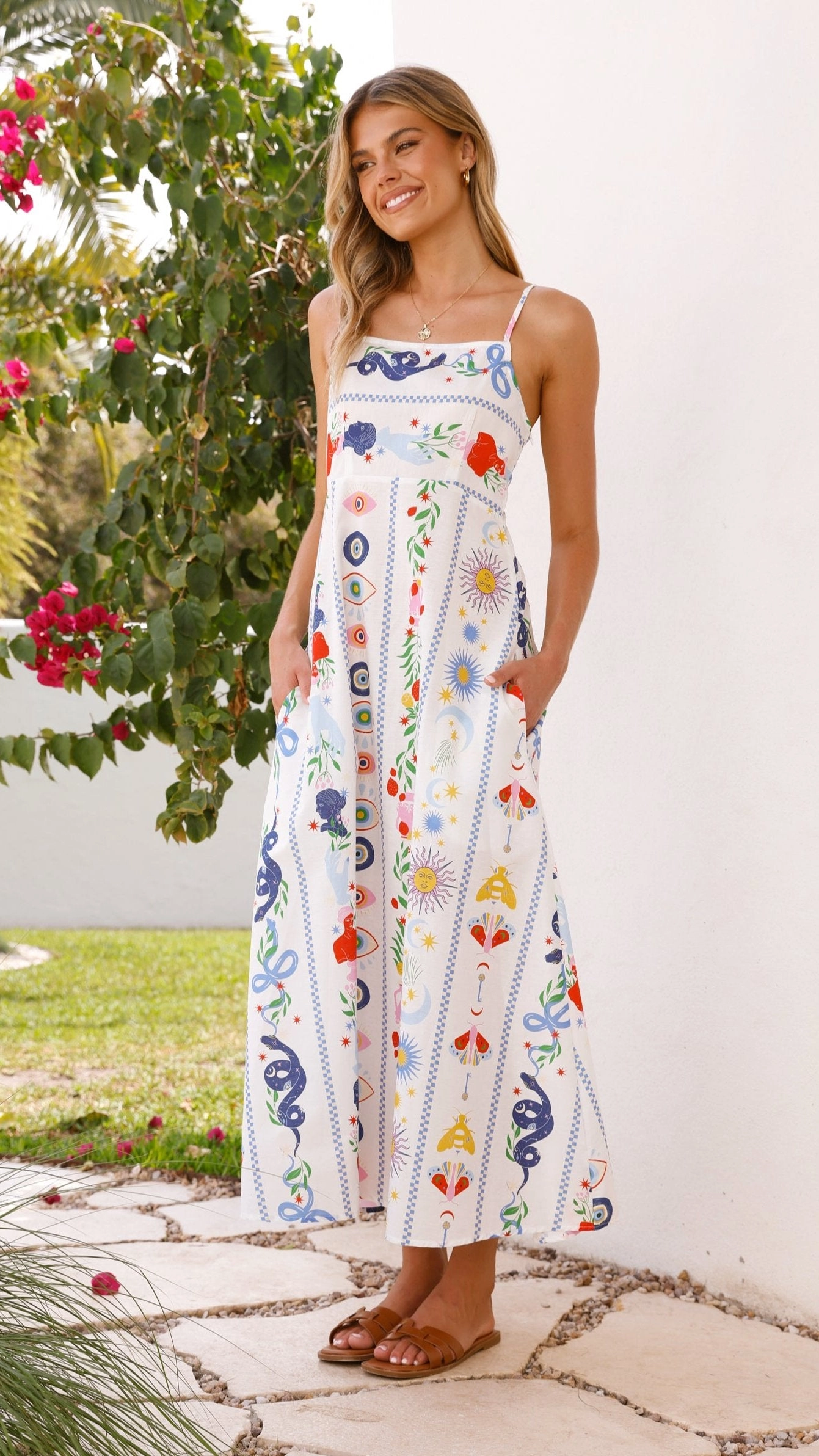 Mgra Maxi Dress - Blue Print