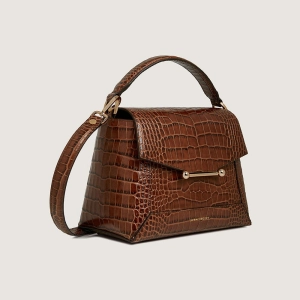 Mosaic Bag - Soft Croc-Embossed Leather Walnut