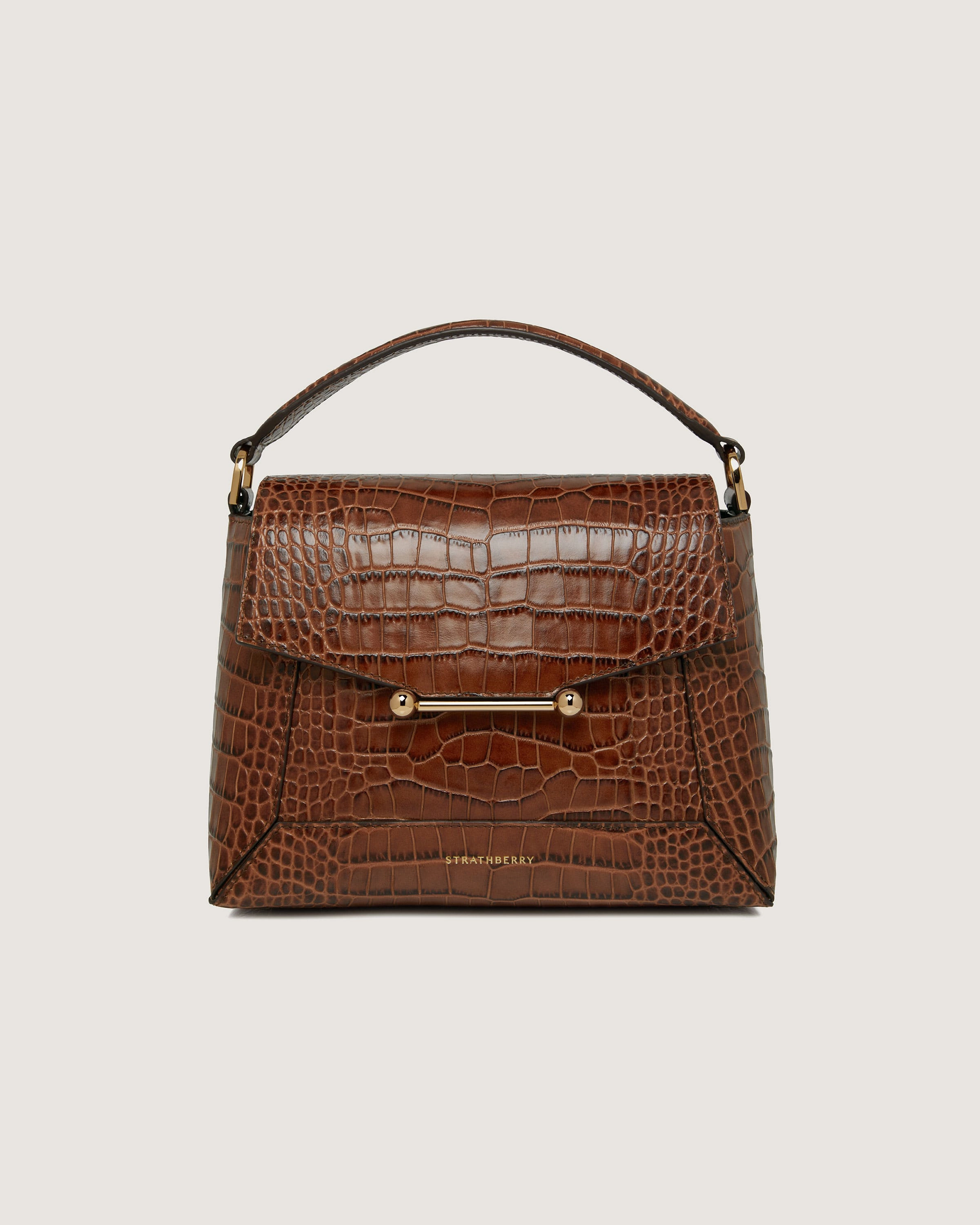 Mosaic Bag - Soft Croc-Embossed Leather Walnut