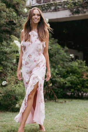 Patricia Maxi Dress - Pale Pink Floral