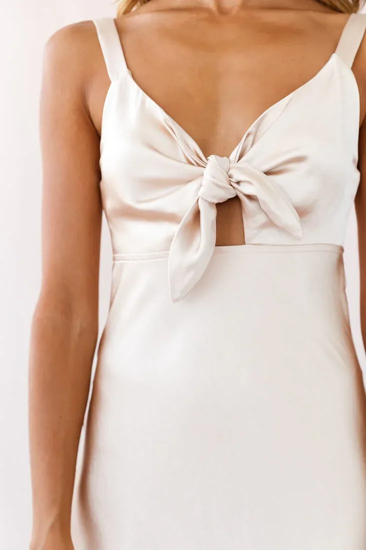 Perfect Day Satin Midi Dress Gold