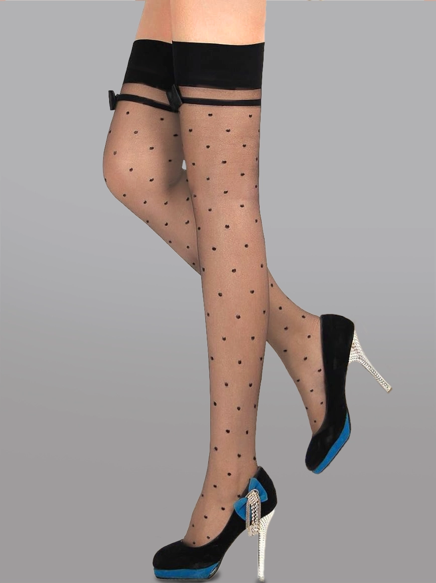 Polka Dot Bow Stockings