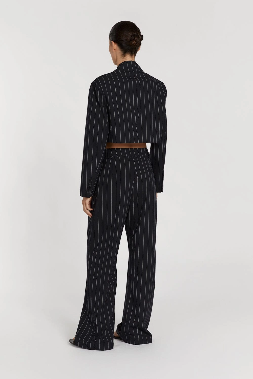 SANDER NAVY STRIPE CROPPED BLAZER
