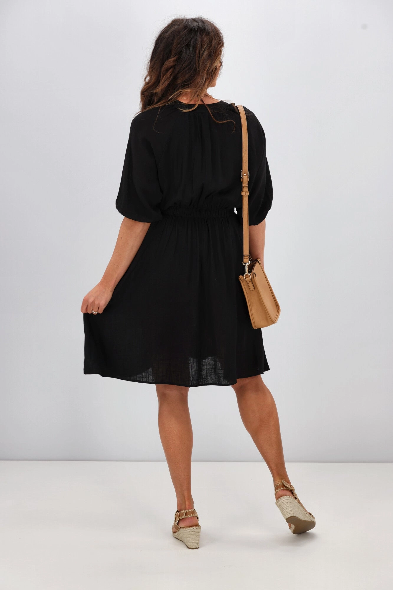 Shine On Label Rhaenera V Neck Dress Black
