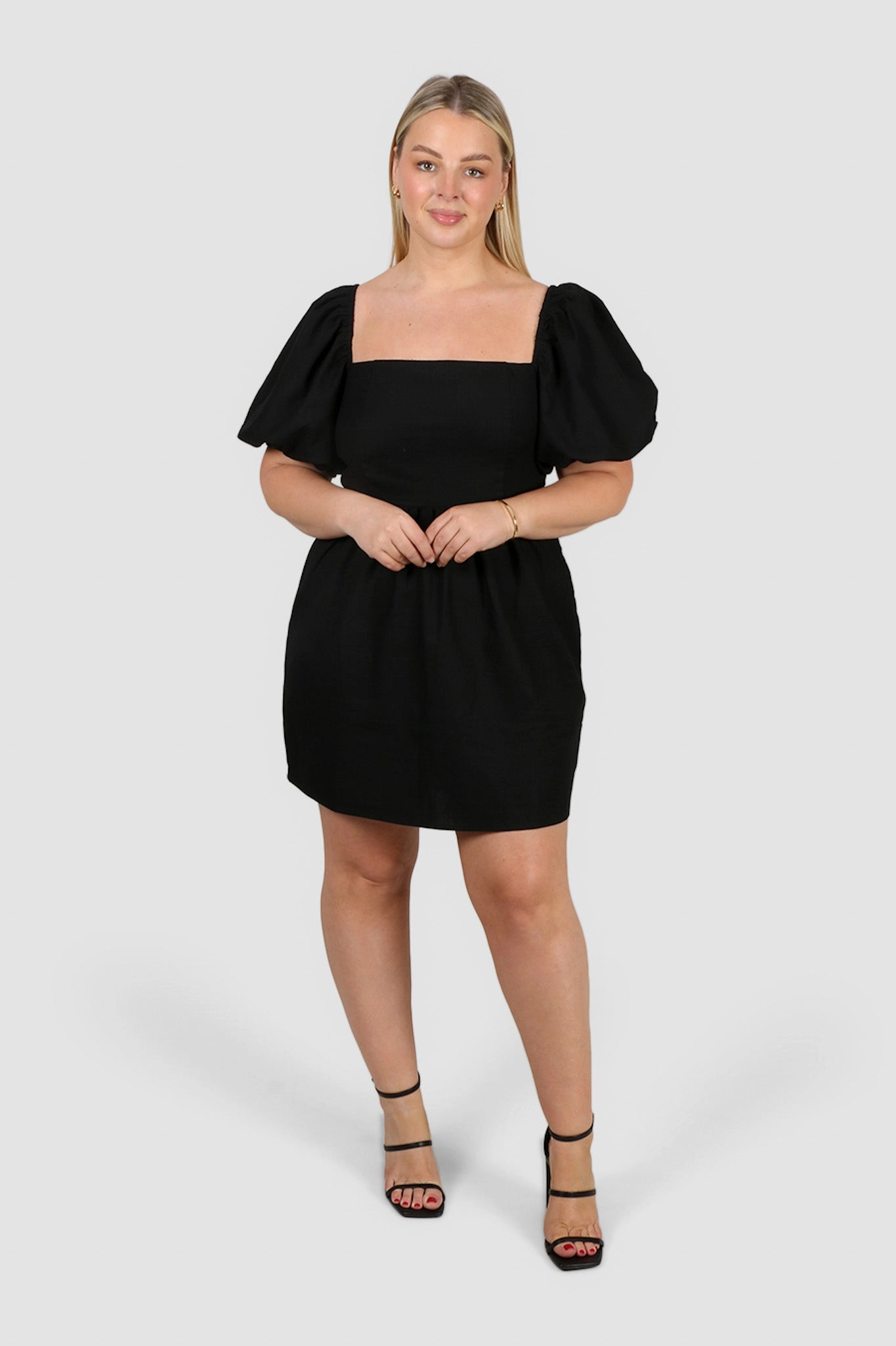 STELLA LINEN DRESS BLACK