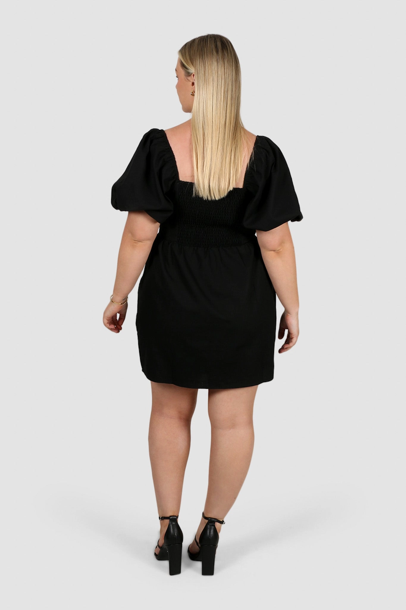 STELLA LINEN DRESS BLACK