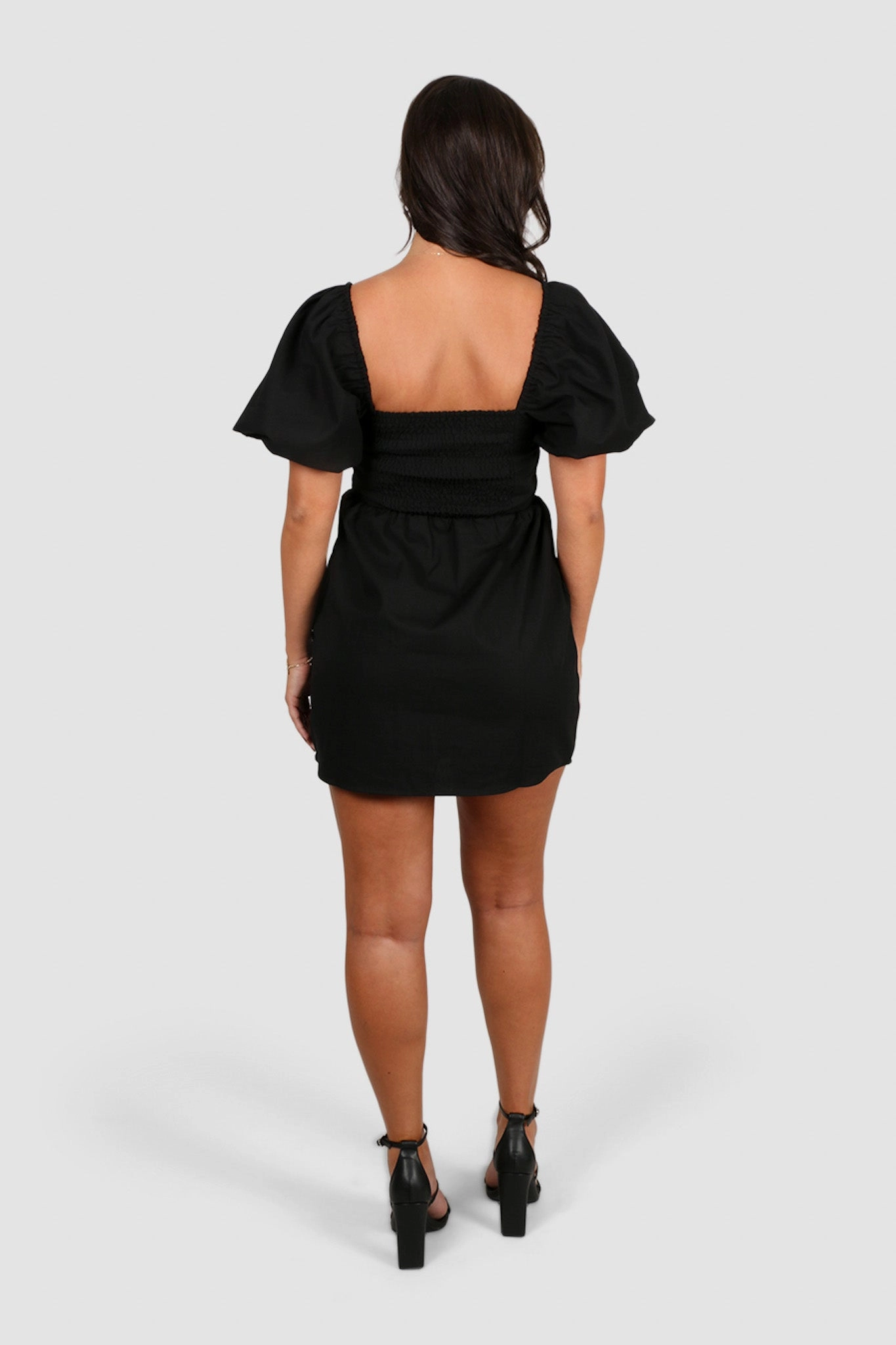 STELLA LINEN DRESS BLACK