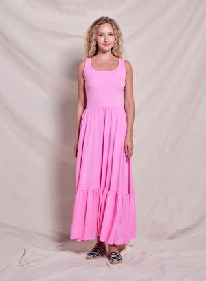Sundry Mixed Media Dress in Azalea