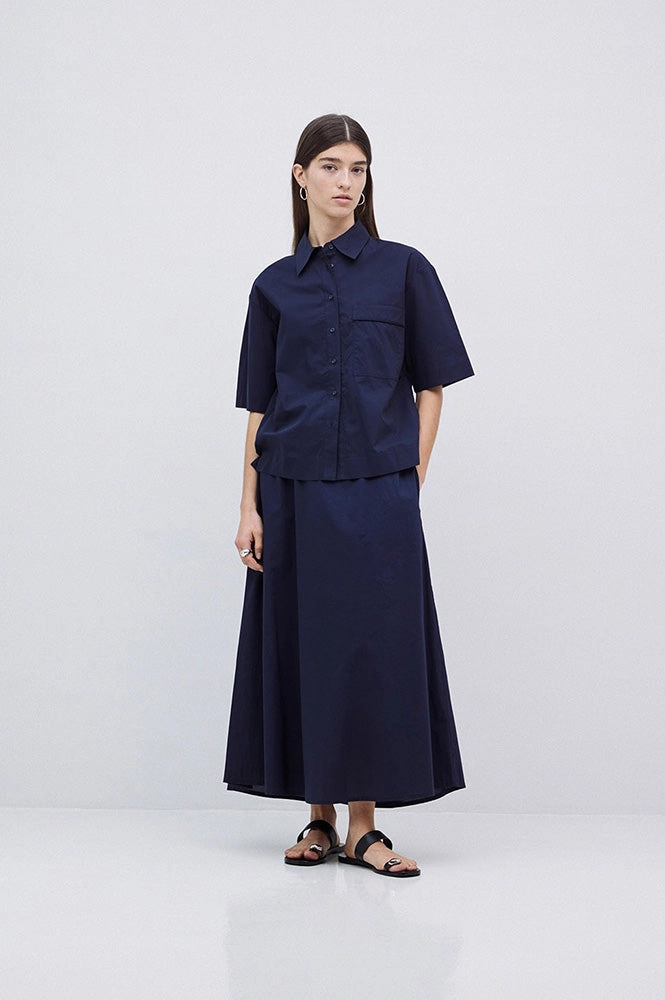 Yerse Conan Navy Midi-Skirt