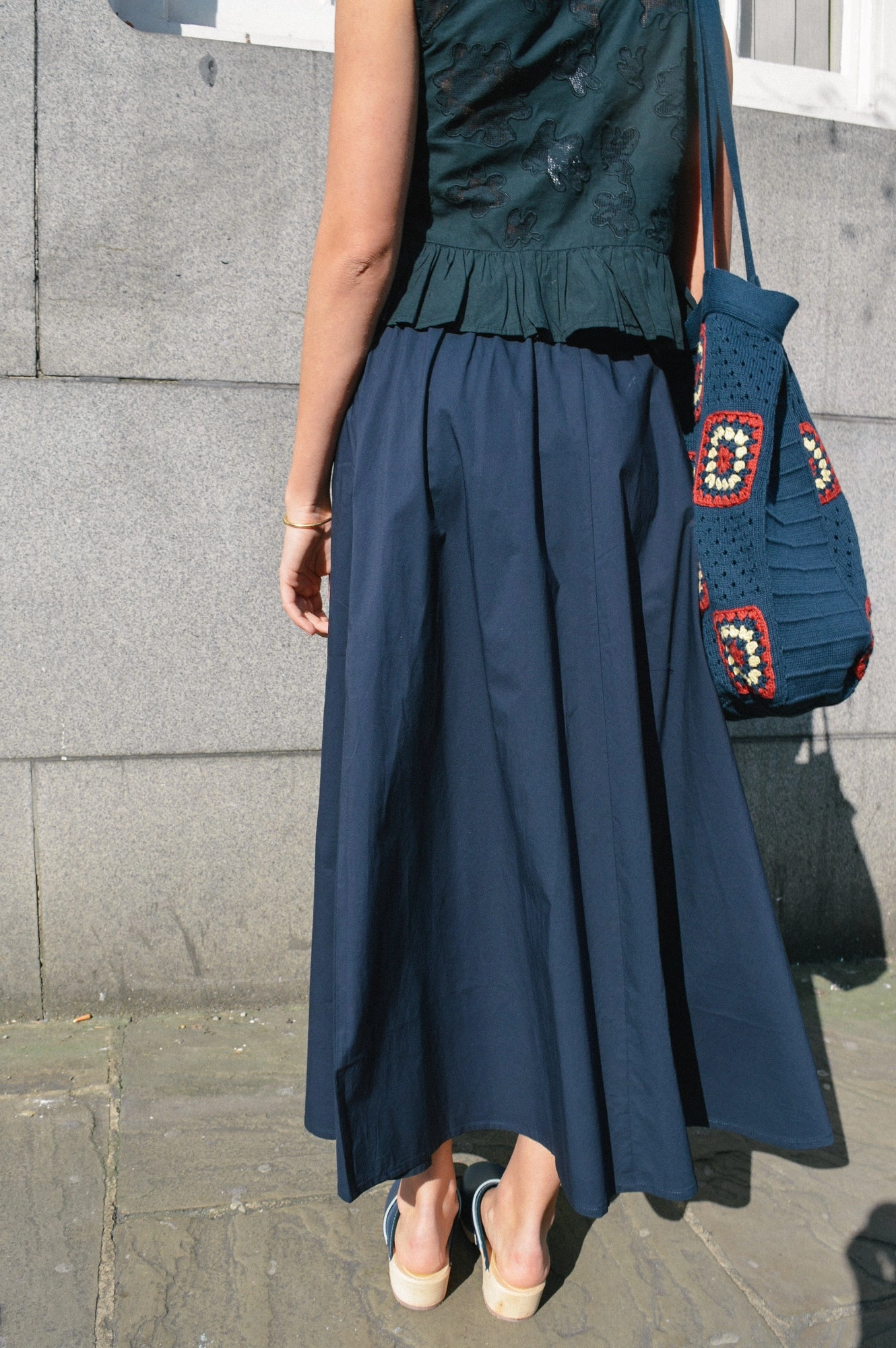 Yerse Conan Navy Midi-Skirt