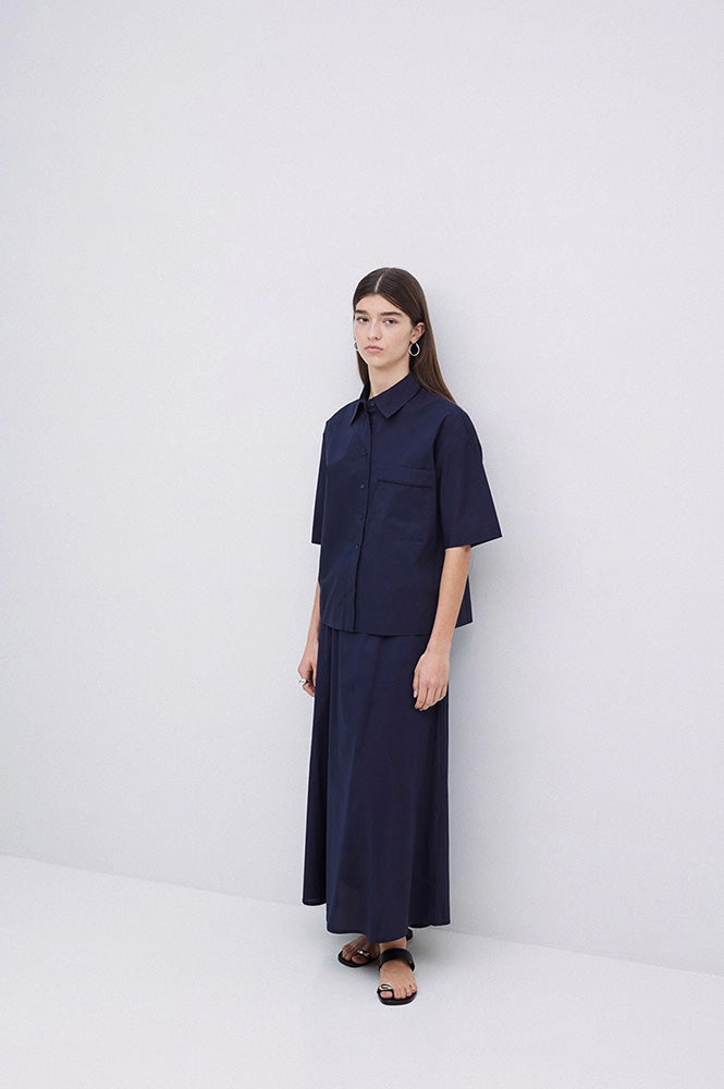 Yerse Conan Navy Midi-Skirt