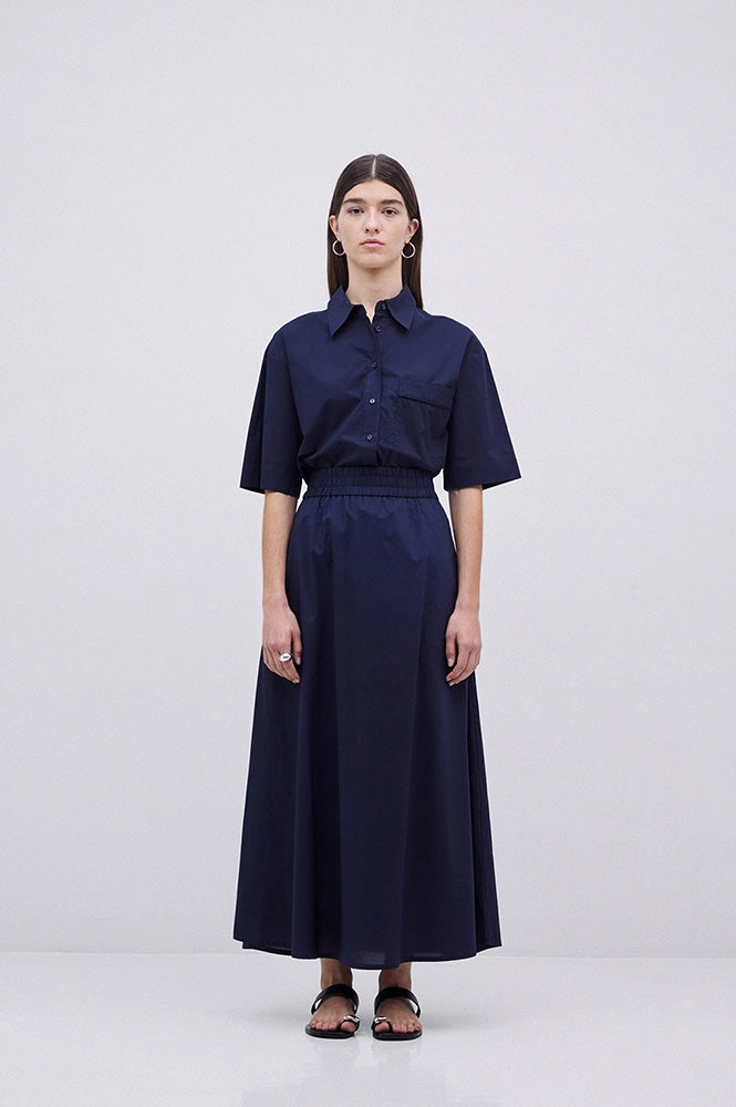 Yerse Conan Navy Midi-Skirt